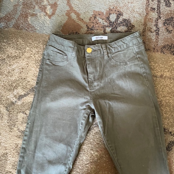 refuge Denim - Refuge Olive Green High Waisted Jeggings